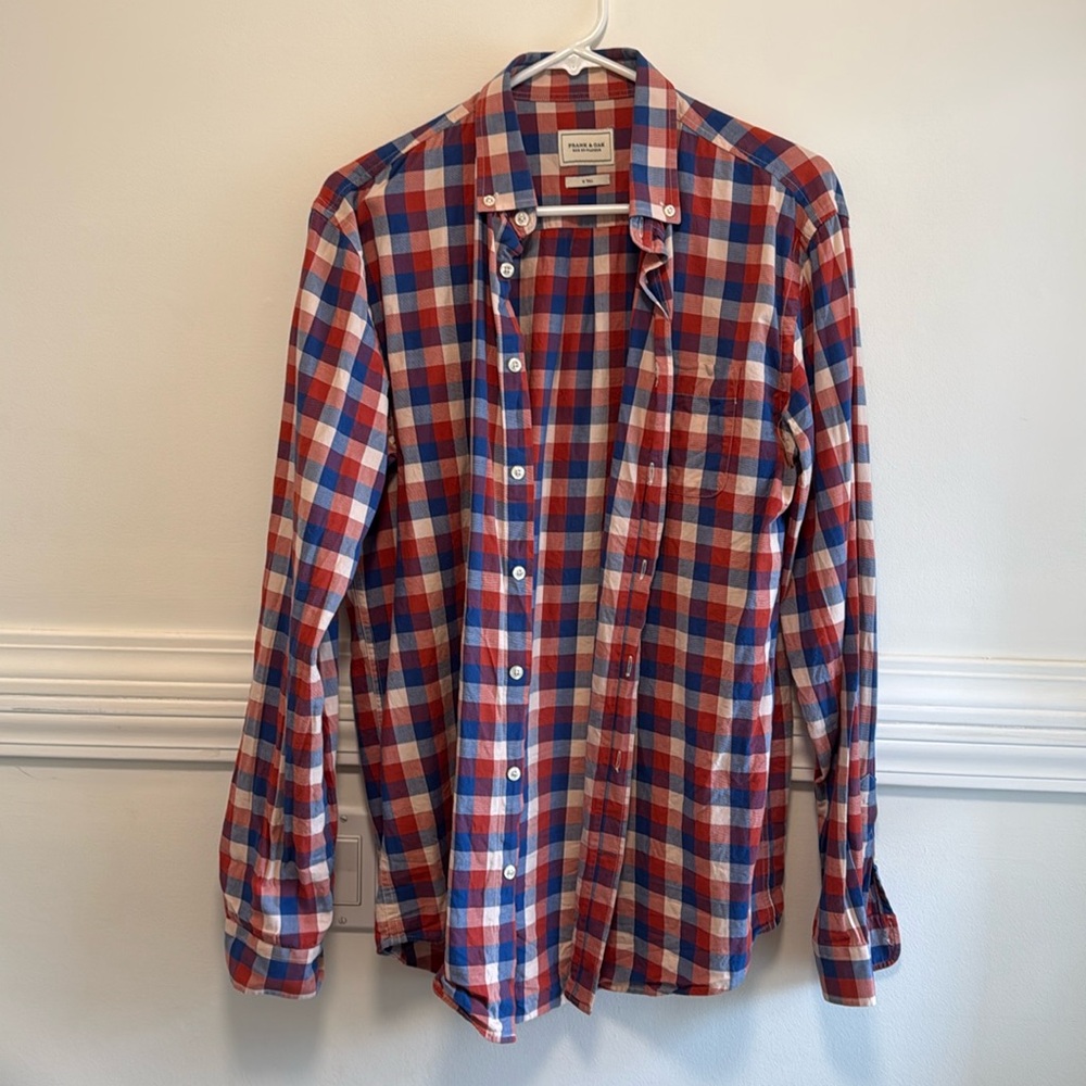 Plaid Frank and Oak button down shirt